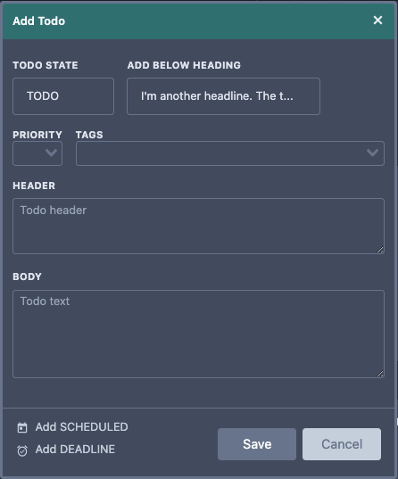 Screenshot of edit gui