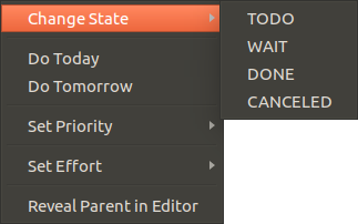 Screenshot of context menu