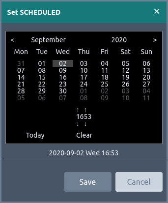 Screenshot of Calendar Picker