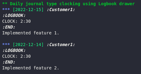 Clocking using org-mode