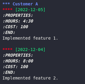 Clocking using org-mode