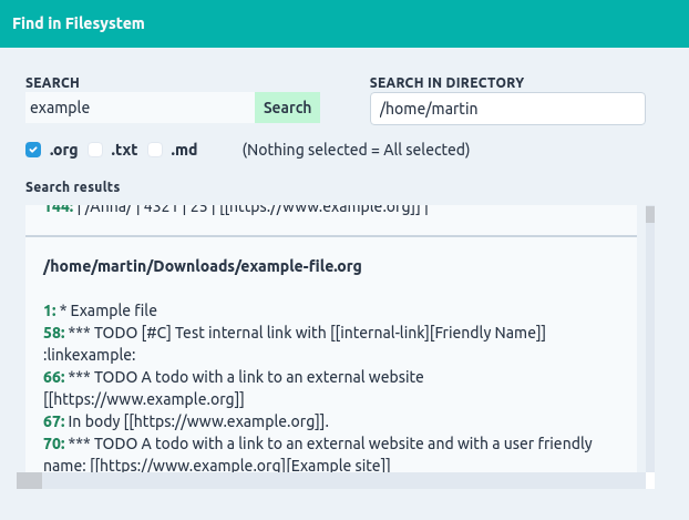 filesystem search